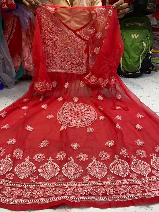 Georgette_hand_dori_gown_with_chikankari_work_in