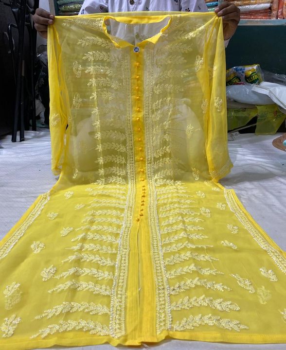 Georgette_khajur_jaal_kurti_with_chikankari_work_in