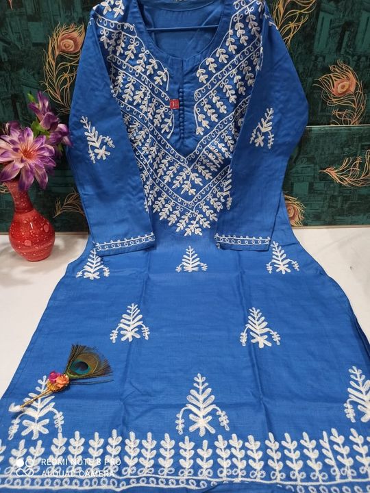 latest_aari_work_cotton_kurtis_with_chikankari_work