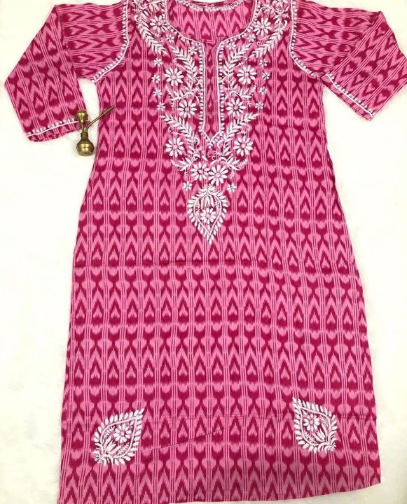 Mulmul_patola_print_kurti_with_chikankari_work