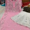 Georgette_side_chaak_kurti_with_mirror_&_chikankari_work_in