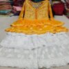 Georgette_bell_sleeves_layer_short_top_with_layer_ghagra