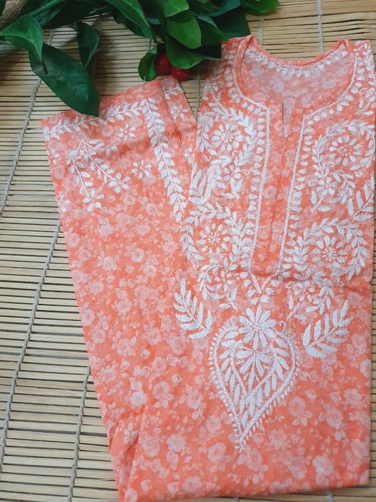 Mul-mul_printed_cotton_kurti_with_chikankari