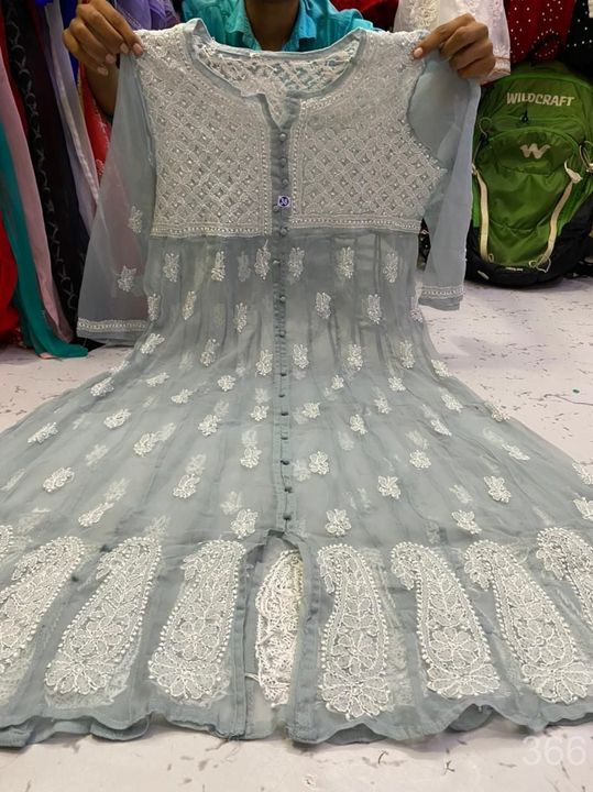 Georgette_front_open_yok_anarkali_with_chikankari