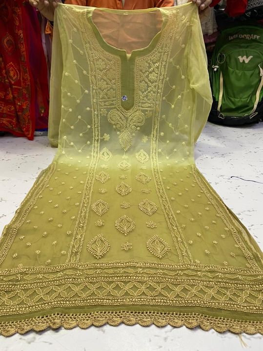 Georgette_daman_qureshia_doubleshade_dye_kurti_in