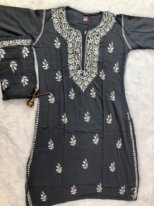 Rayon_kurti_plazo_set_with_chikankari_work