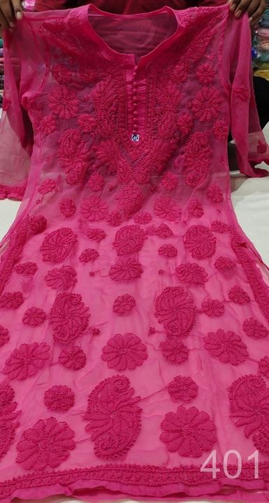 Georgette__buta_jaal_kurti_with_chikankari