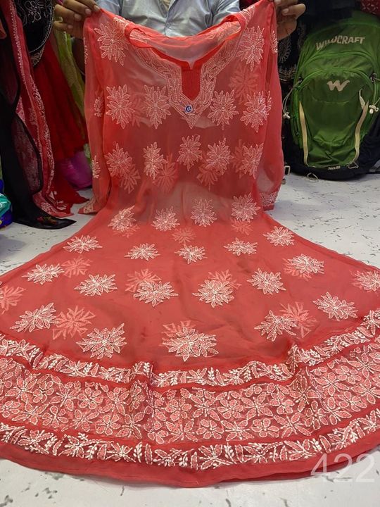 Georgette_matka_gown__with_chikankari