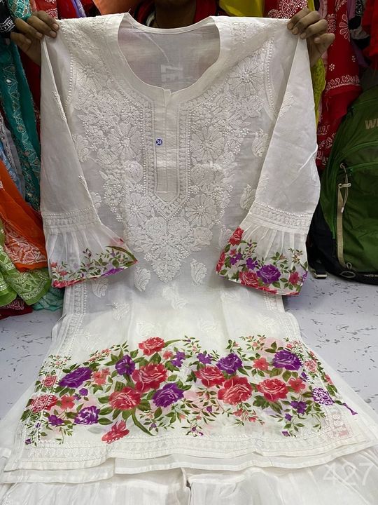 Carbonise_cotton_kurti_gharara_set_with_chikankari