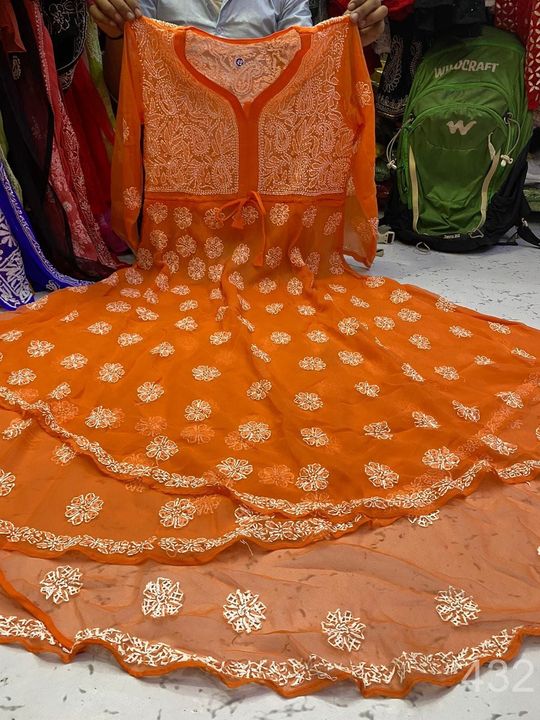 Georgette_buti_layer_gown_with_chikankari