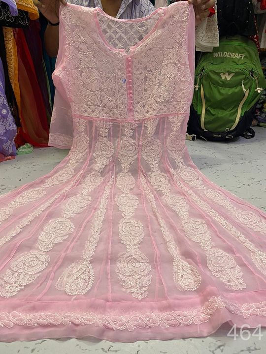 Georgette_rose_yok_anarkali_kurti_with_chikankari_work