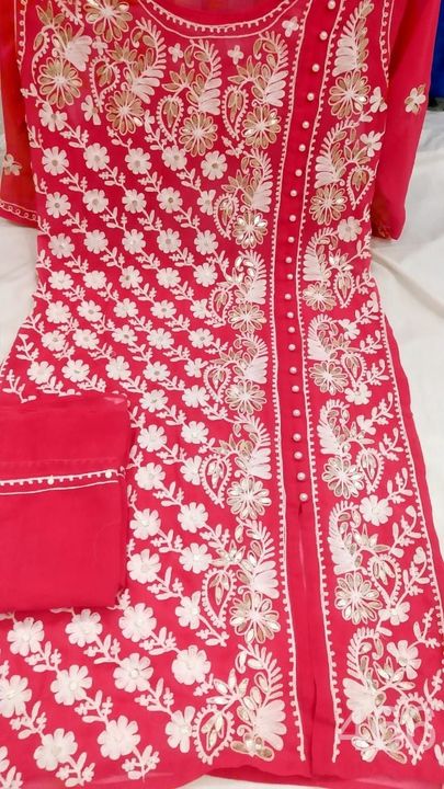 Georgette_side_button_kurti_with_chikankari_work