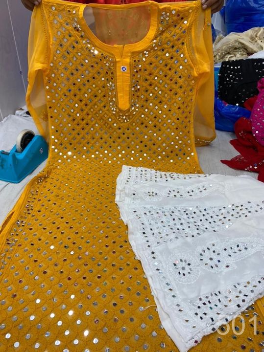 Georgette_front_jaal_kurti_with_mirror_and_chikankari_work