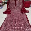 Georgette_bell_sleeves_mahi_jaal_kurti_with_chikankari_mirror_&_pearl_work