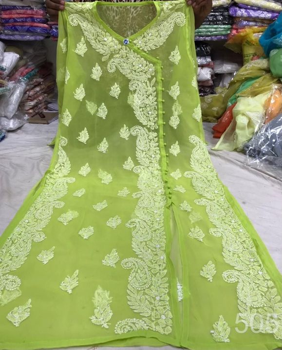 Georgette_side_button_angrakha_with_chikankari_work