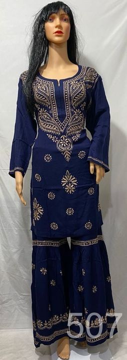 Modal_cotton_gharara_kurti_set_with_chikankari_work