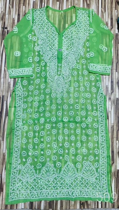 Georgette_ring_jaal_kurti_with_chikankari_work