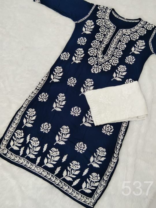 Modal_cotton_rose_kurti_with_chikankari_work