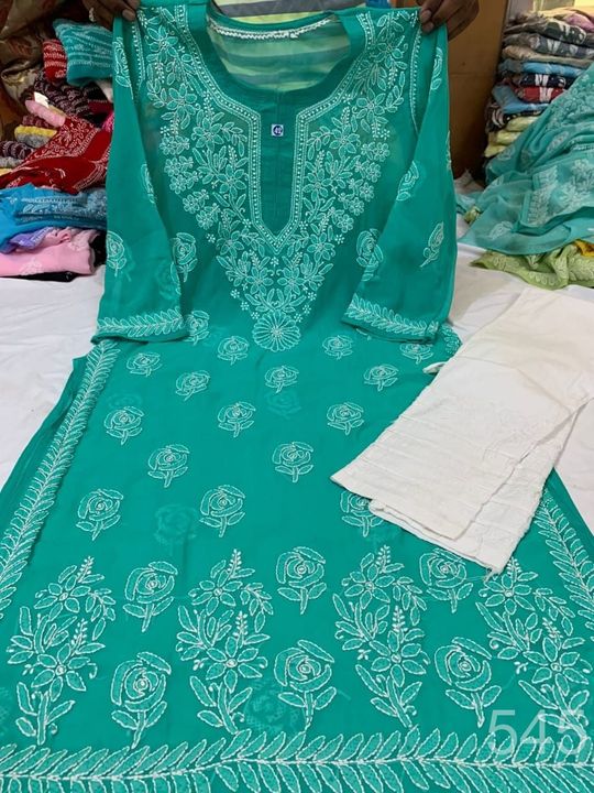 Georgette_rose_daman_kurti__with_chikankari_work