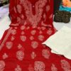 Georgette_rose_work_kurti_with_chikankari_work