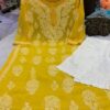 Georgette_rose_work_kurti_with_chikankari_work
