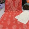 Georgette_rose_work_kurti_with_chikankari_work