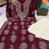 Georgette_rose_work_kurti_with_chikankari_work