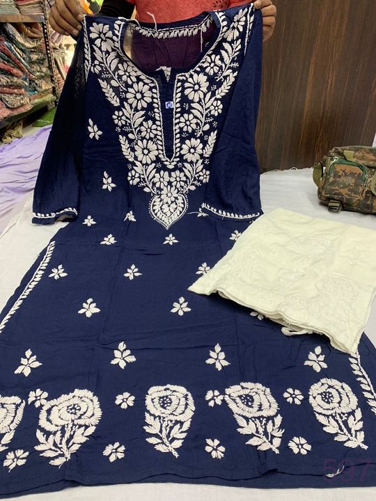 Modal_cotton_kurti_with_chikankari_work