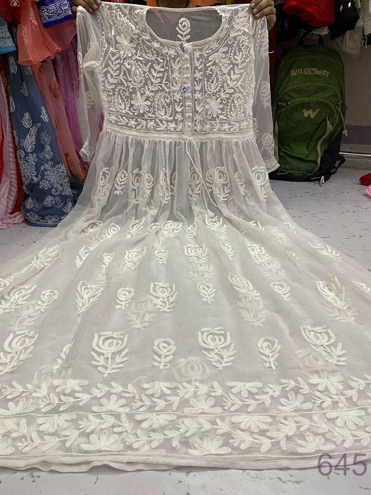 Georgette_rose_gown_with_chikankari_work