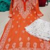 Georgette_gala_buti_kurti_with_mirror_and_chikankari_work