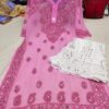 Georgette_gala_buti_kurti_with_mirror_and_chikankari_work