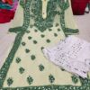 Georgette_gala_buti_kurti_with_mirror_and_chikankari_work
