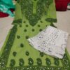 Georgette_gala_buti_kurti_with_mirror_and_chikankari_work