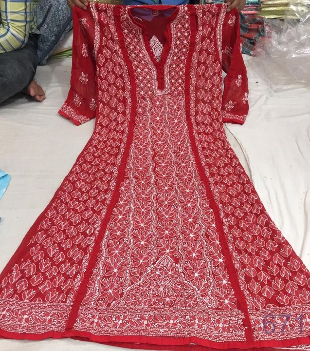 Georgette_piping_a_line_kurti__with_chikankari_work