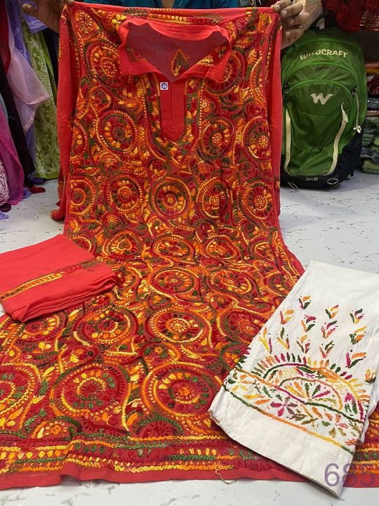 Georgette_faizia_stol_kurti_with_chikankari_work