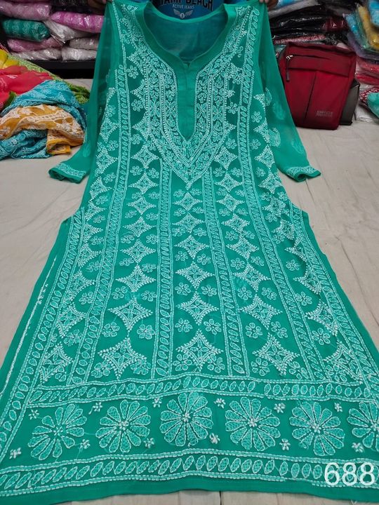 Georgette_front_jaal_kurti_with_chikankari_work