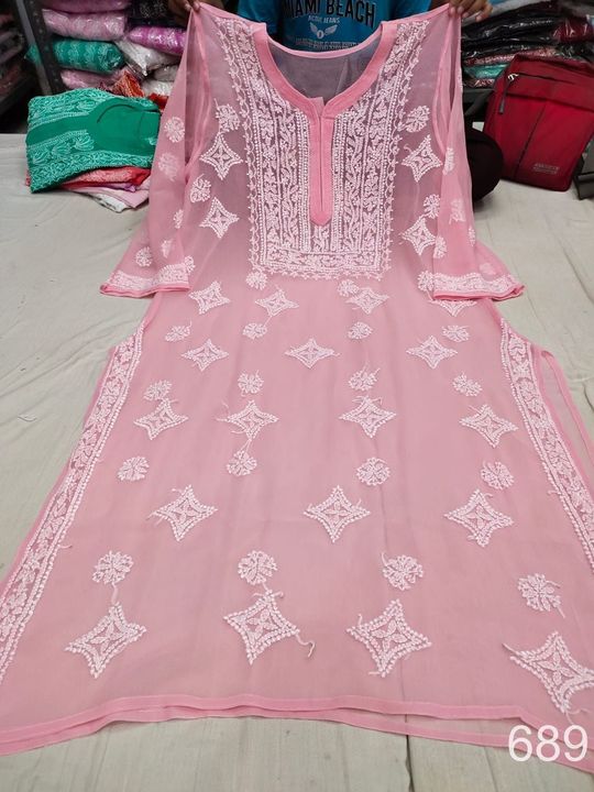 Georgette_gala_buti_kurti_with_chikankari_work