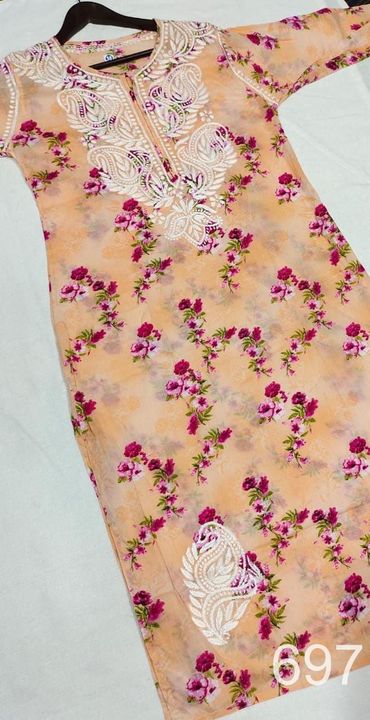 Mul-mul_printed_cotton_kurti_with_chikankari_work