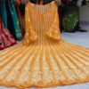 Georgette_bell_sleeves_anarkali_kurti_with_chikankari_work