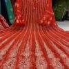 Georgette_bell_sleeves_anarkali_kurti_with_chikankari_work