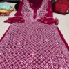 Georgette_bell_sleeves_mahi_jaal_kurti_with_mirror_chikankari_&_pearl_work