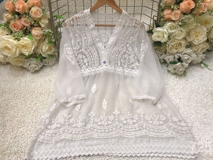 Premium_Georgette_v_lace_short_top_with_chikankari_work