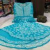 Georgette_bell_sleeves_layer_gown_with_chikankari_work