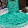Georgette_bell_sleeves_layer_gown_with_chikankari_work