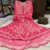 Georgette_bell_sleeves_layer_gown_with_chikankari_work