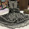 Georgette_bell_sleeves_layer_gown_with_chikankari_work