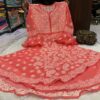 Georgette_bell_sleeves_layer_gown_with_chikankari_work
