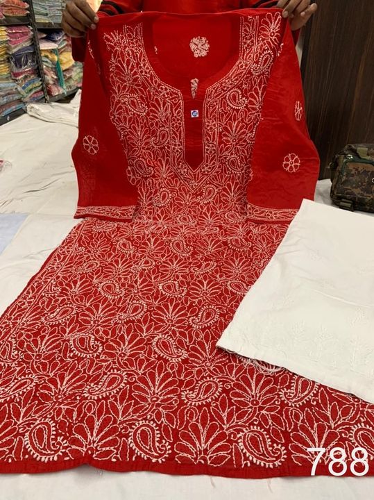 Voile_Cotton_front_jaal_kurti_with_chikankari_work