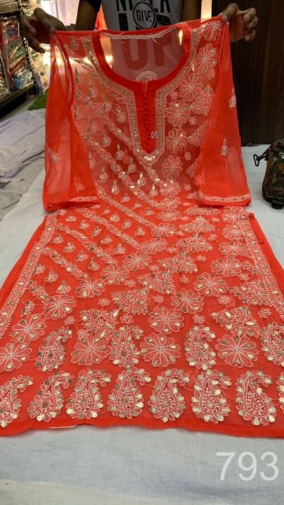 Georgette_designer_jaal_kurti_with_gota_and_chikankari_work