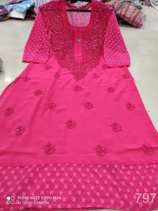 Georgette_hakoba_kurti_with_Mukesh_and_chikankari_work